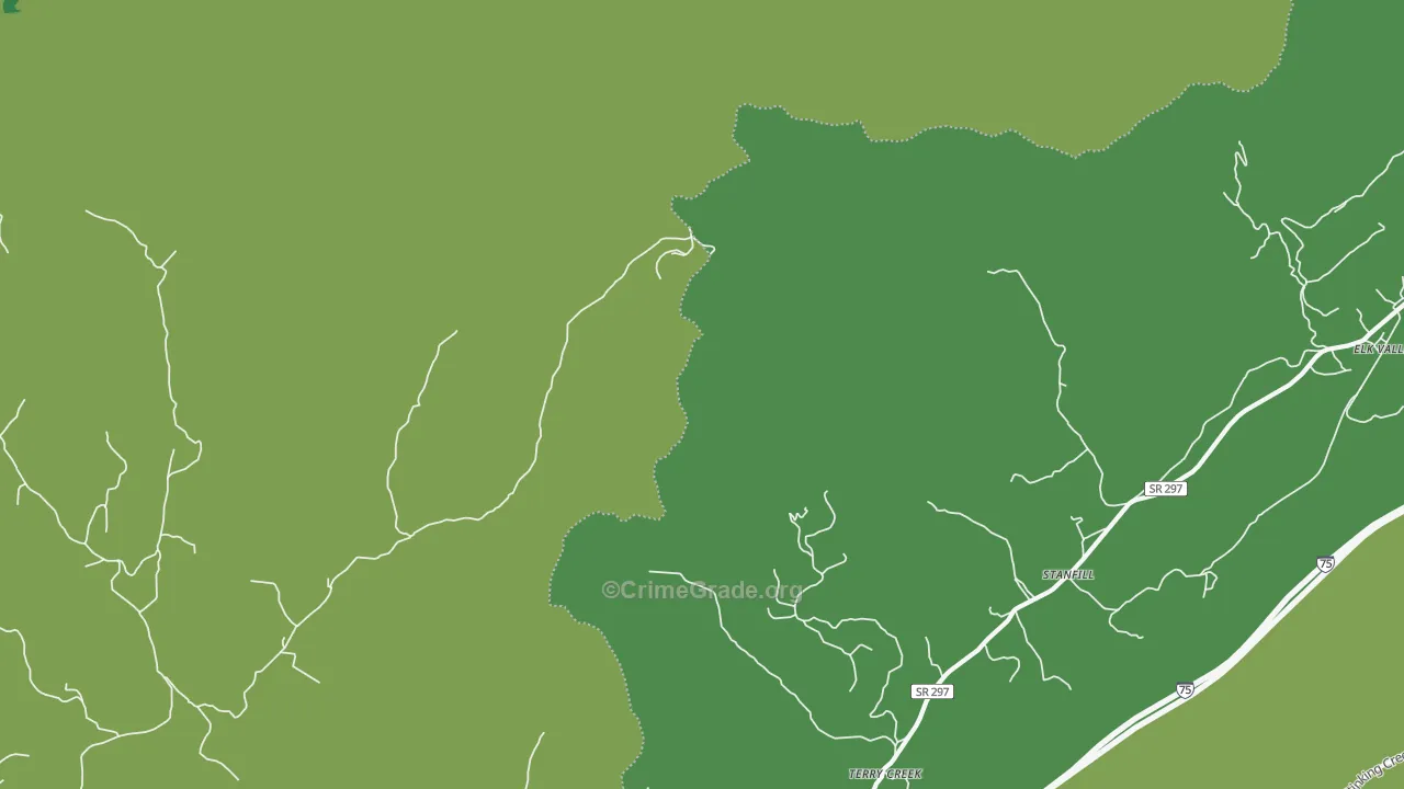 Stanfield, TN Map of Vehicle Theft Rates