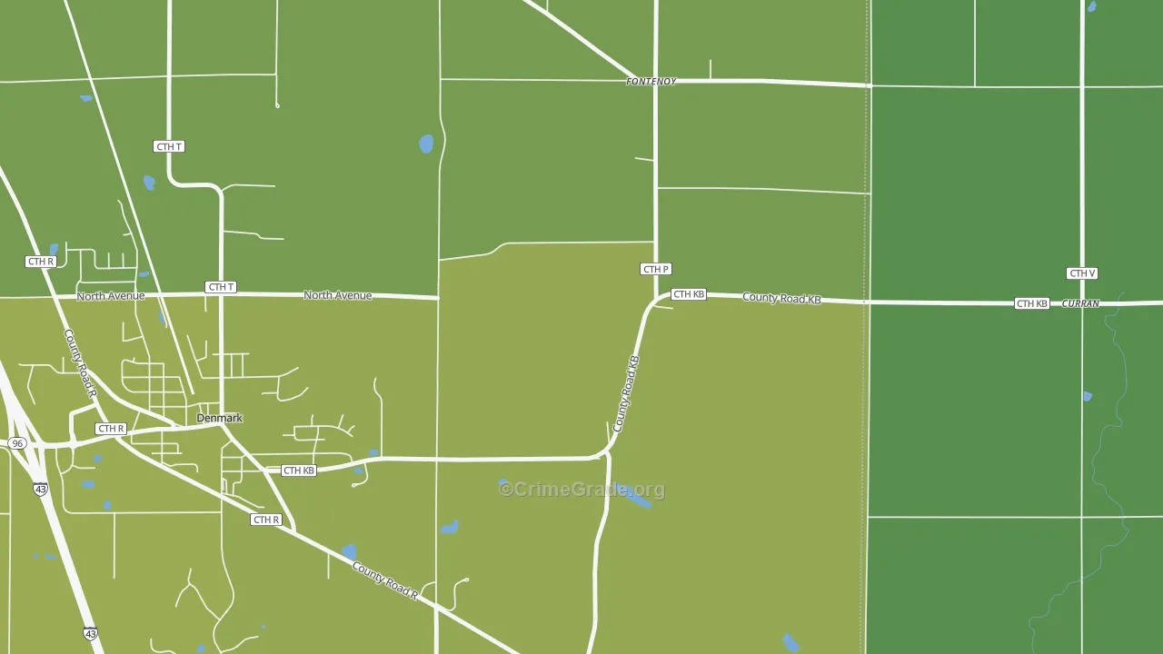 Stangelville, WI Map of Vehicle Theft Rates