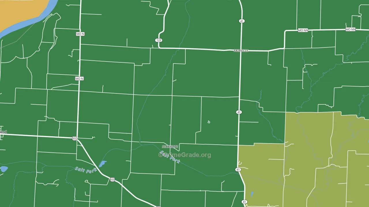 Stanhope, MO Map of Vehicle Theft Rates