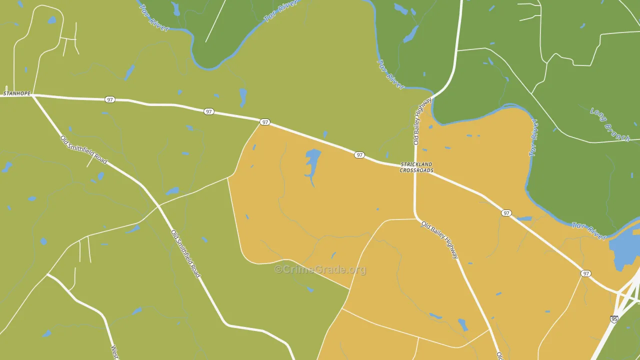 Stanhope, NC Map of Vehicle Theft Rates