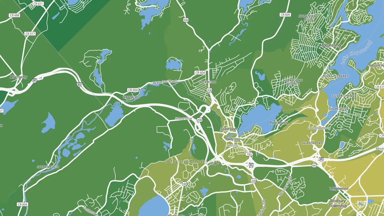 Stanhope, NJ Map of Vehicle Theft Rates