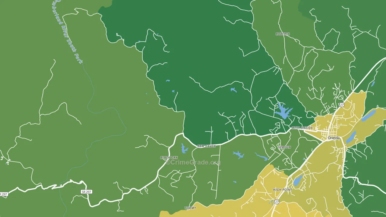 Stanley Junction, TN Map of Vehicle Theft Rates