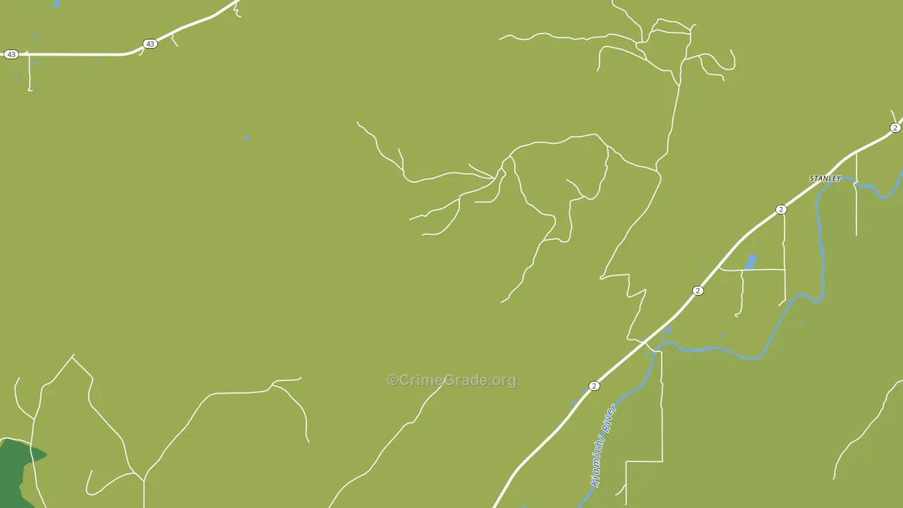 Stanley, OK Map of Vehicle Theft Rates