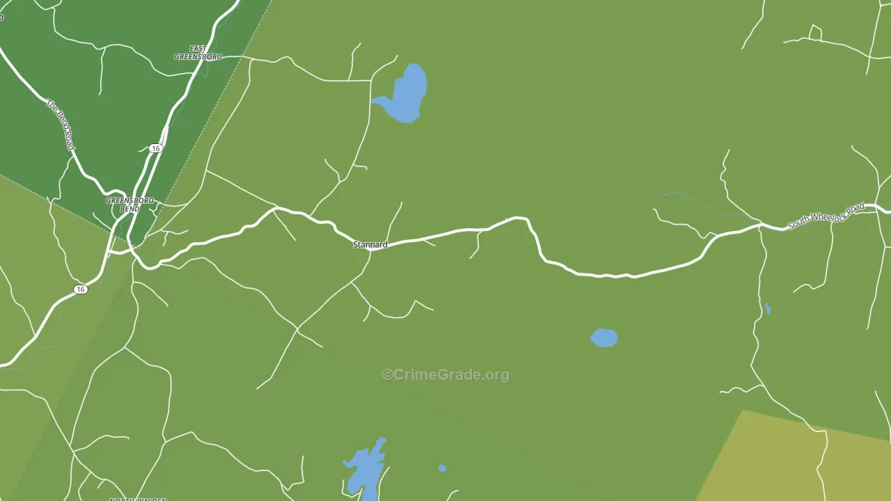 Stannard, VT Map of Vehicle Theft Rates