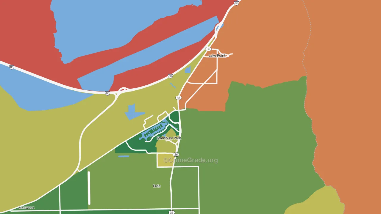 Stansbury Park, UT Map of Vehicle Theft Rates