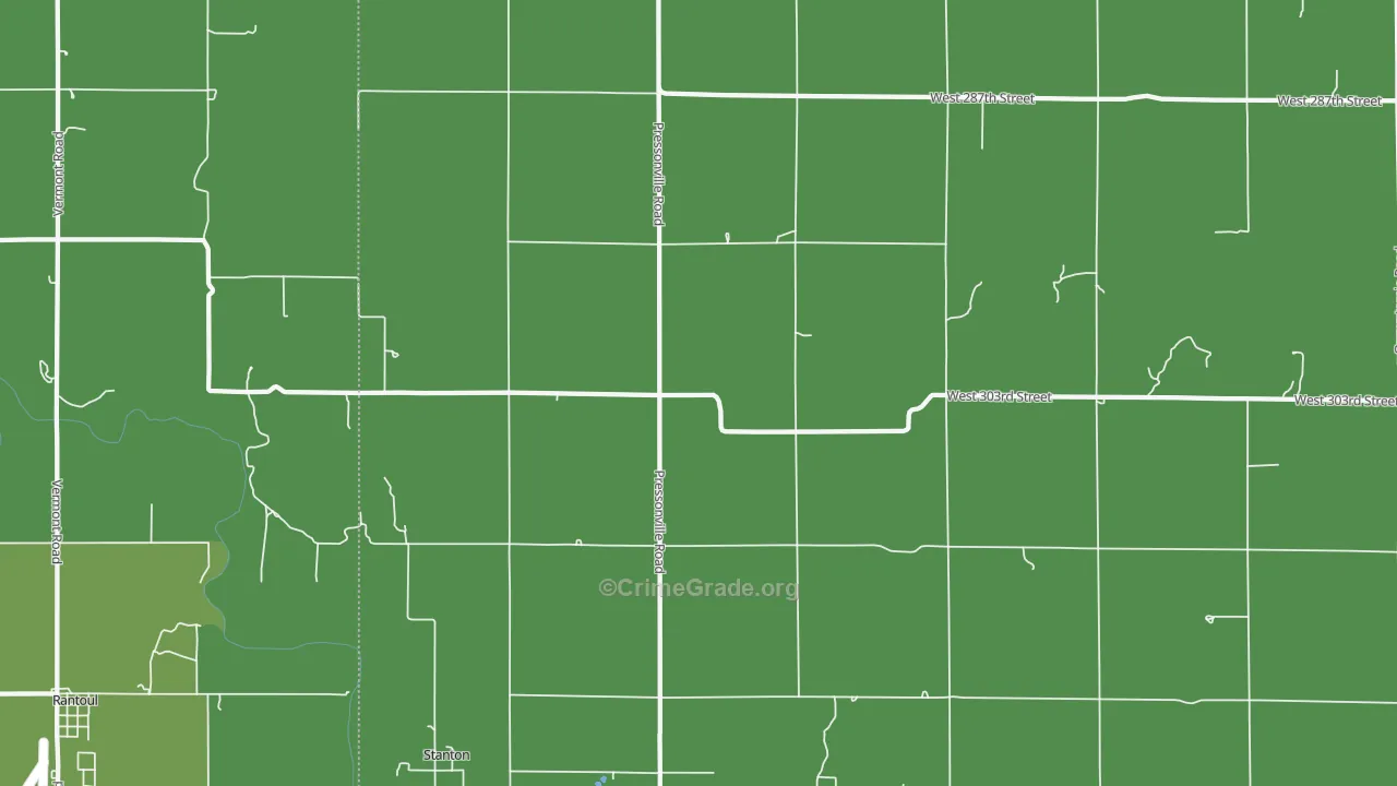 Stanton, KS Map of Vehicle Theft Rates