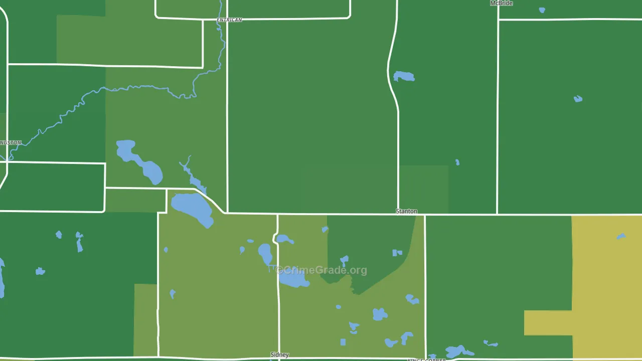 Stanton, MI Map of Vehicle Theft Rates
