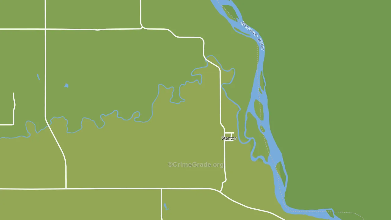 Stanton, ND Map of Vehicle Theft Rates