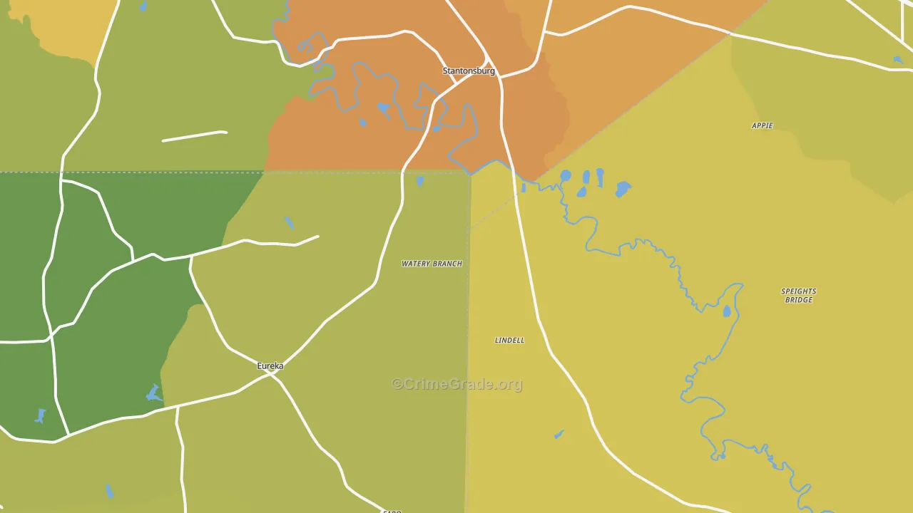 Stantonsburg, NC Map of Vehicle Theft Rates
