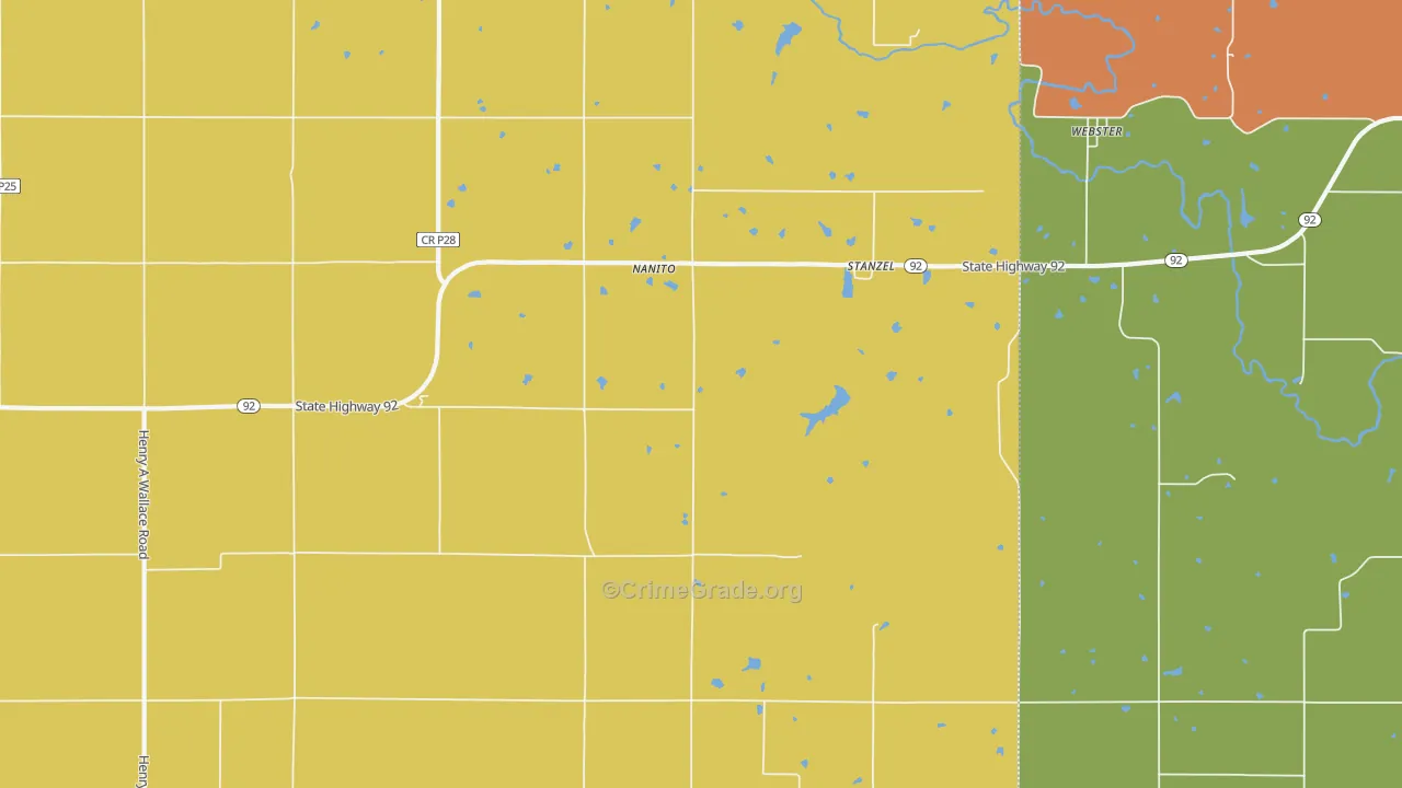 Stanzel, IA Map of Vehicle Theft Rates