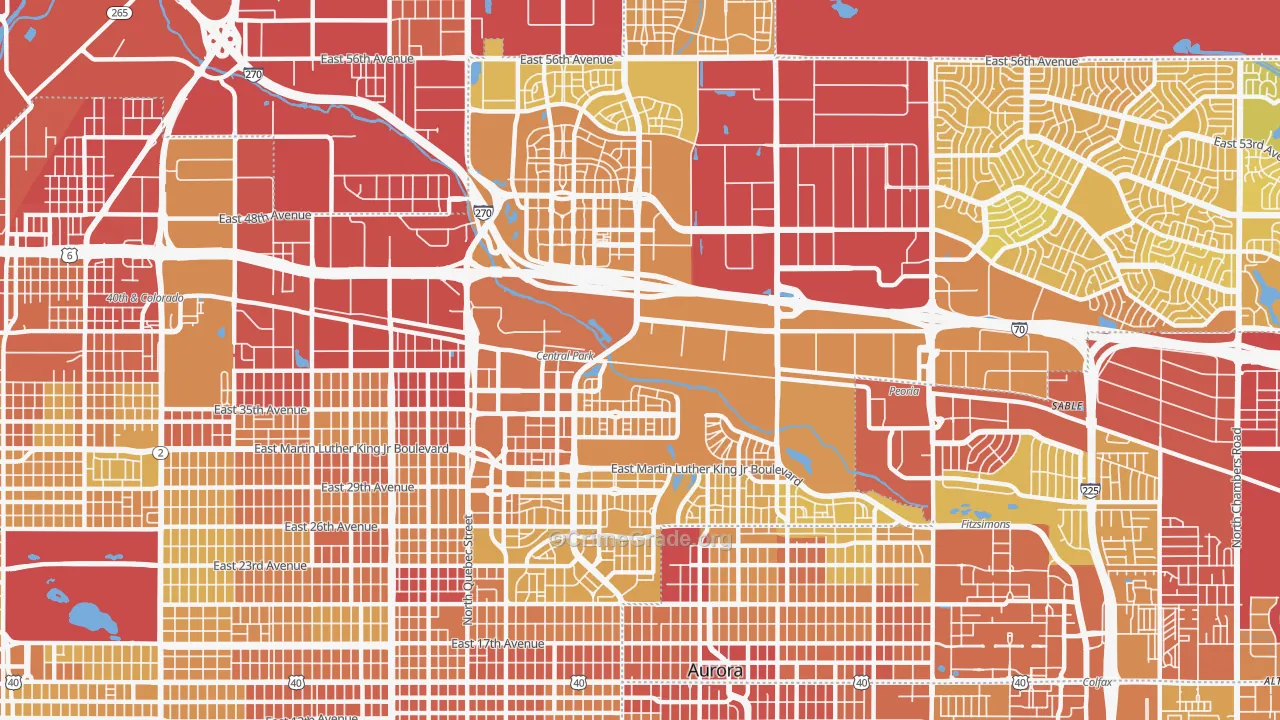Stapleton, Denver, CO Map of Vehicle Theft Rates