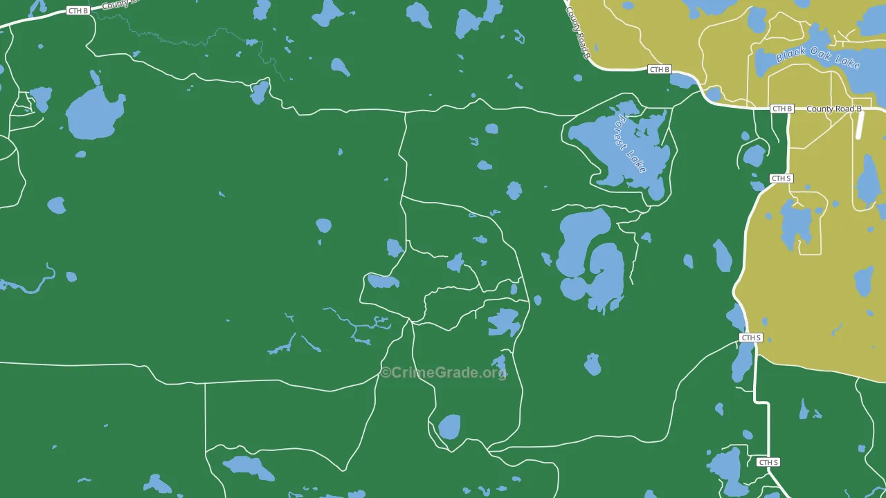 Star Lake, WI Map of Vehicle Theft Rates