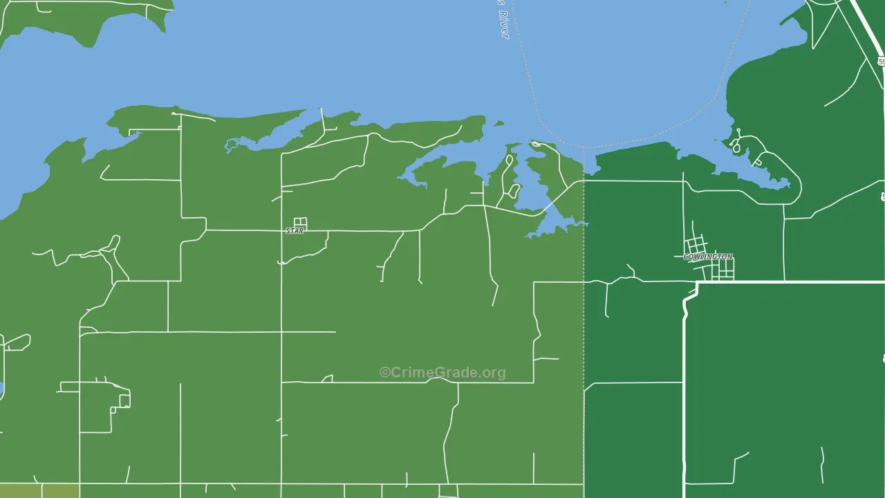 Star, OK Map of Vehicle Theft Rates