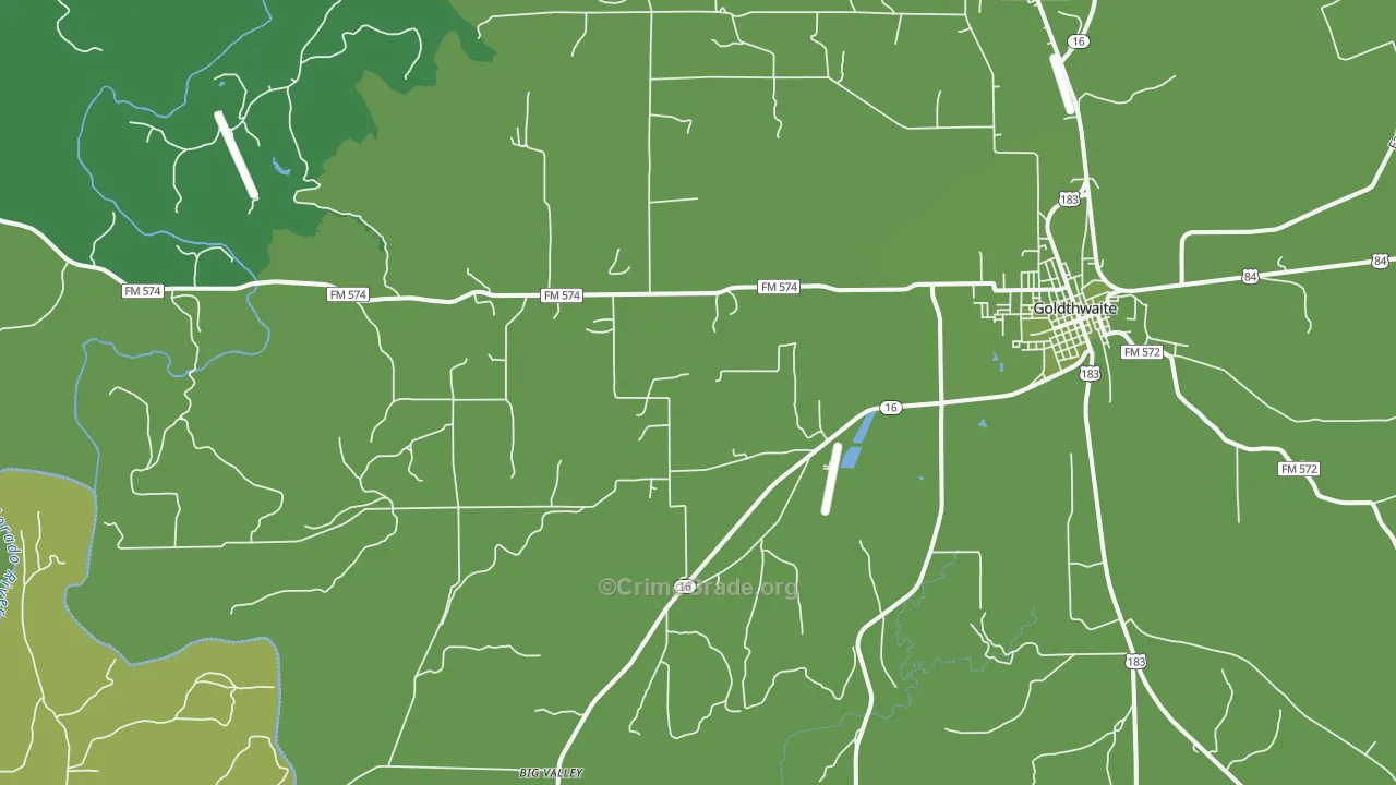 Star, TX Map of Vehicle Theft Rates