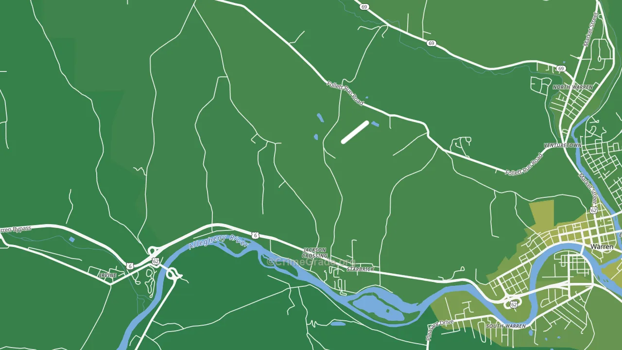 Starbrick, PA Map of Vehicle Theft Rates