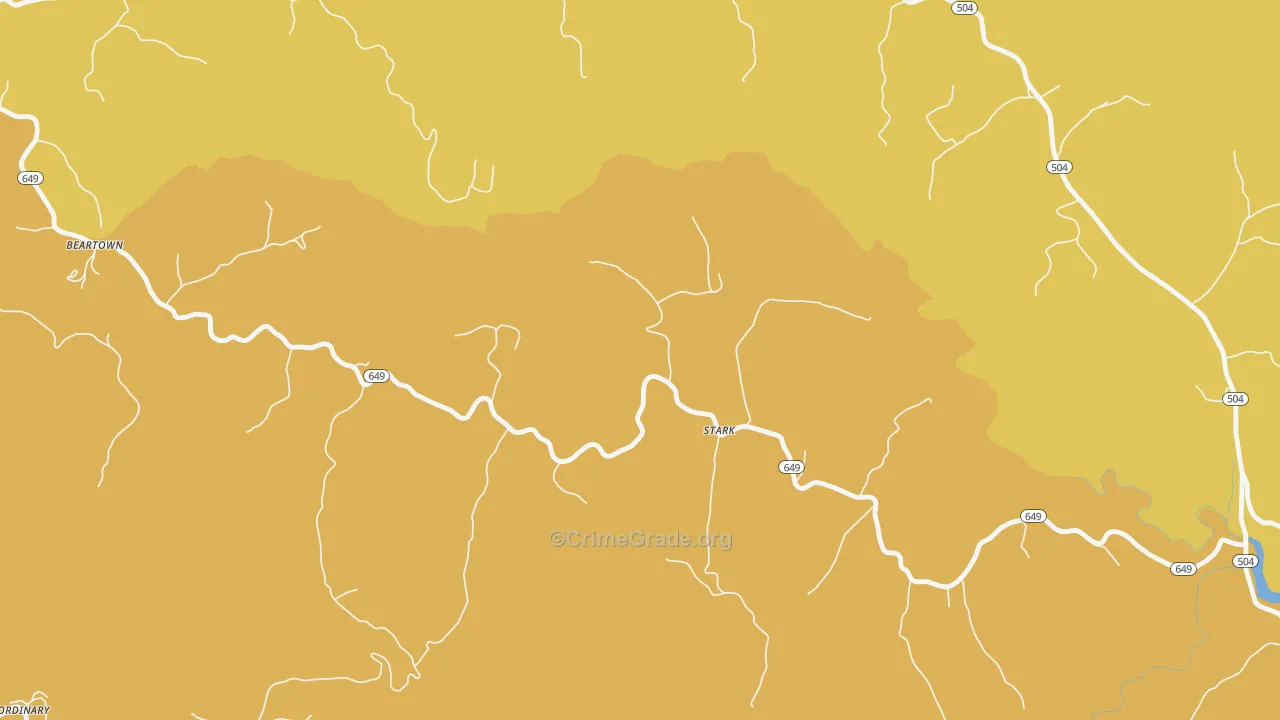 Stark, KY Map of Vehicle Theft Rates