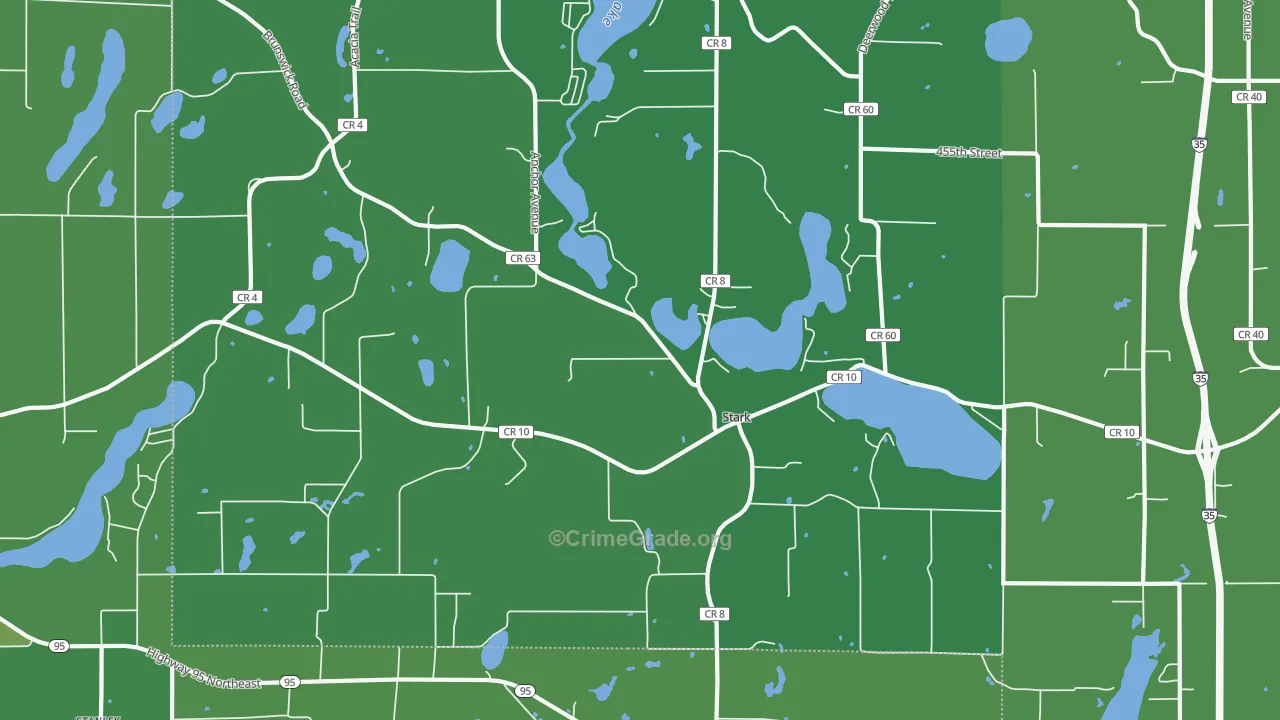 Stark, MN Map of Vehicle Theft Rates