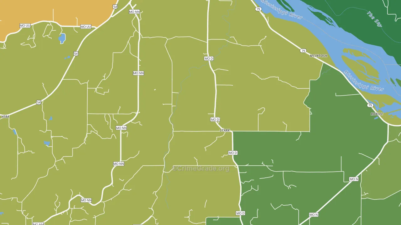 Stark, MO Map of Vehicle Theft Rates