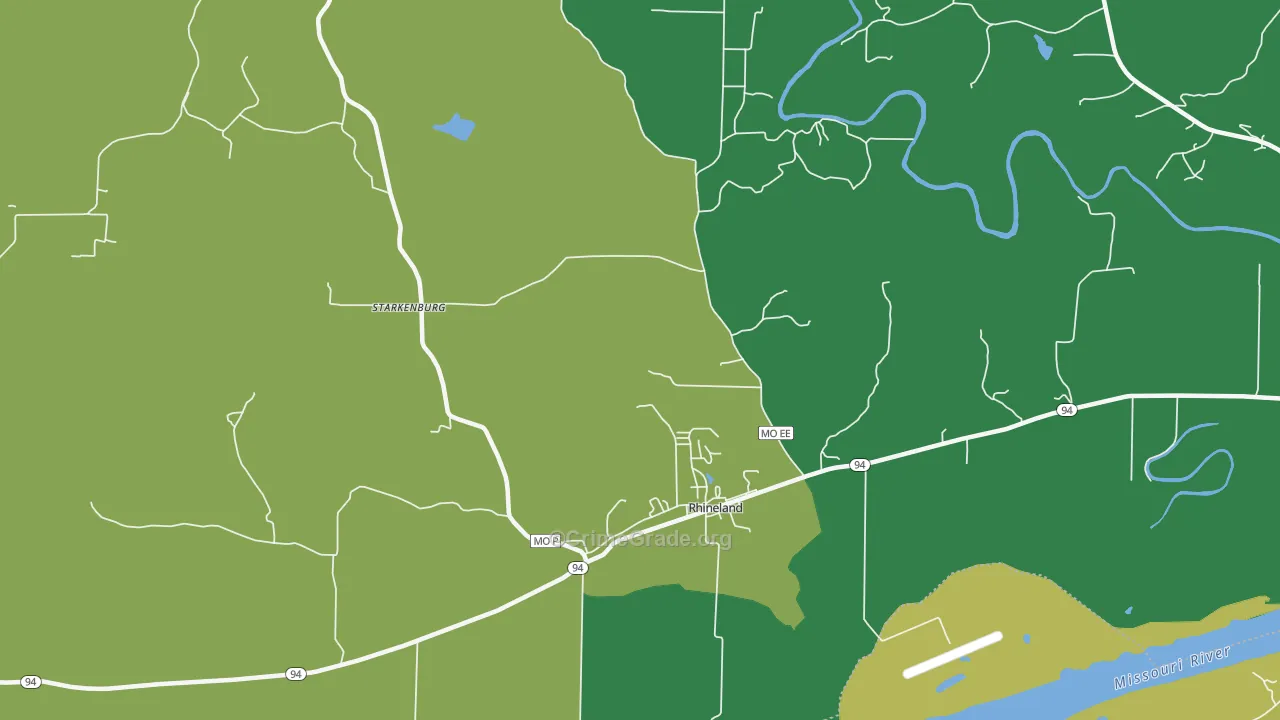 Starkenburg, MO Map of Vehicle Theft Rates