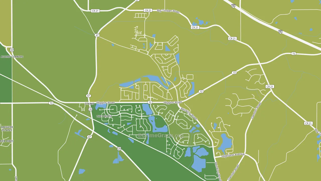 Starks, IL Map of Vehicle Theft Rates