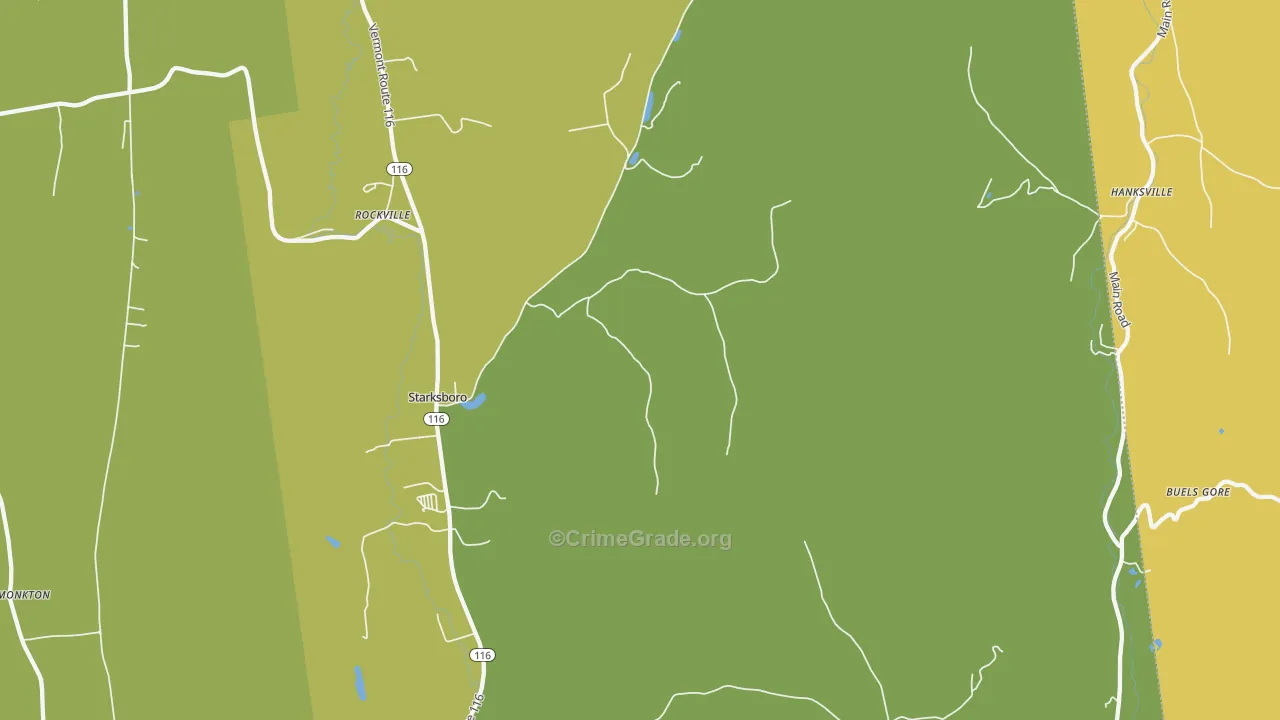 Starksboro, VT Map of Vehicle Theft Rates