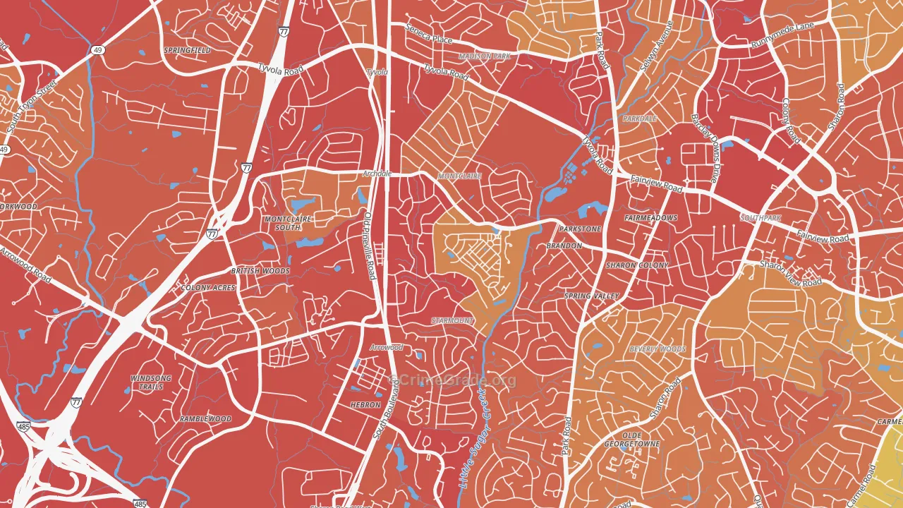 Starmount, Charlotte, NC Map of Vehicle Theft Rates