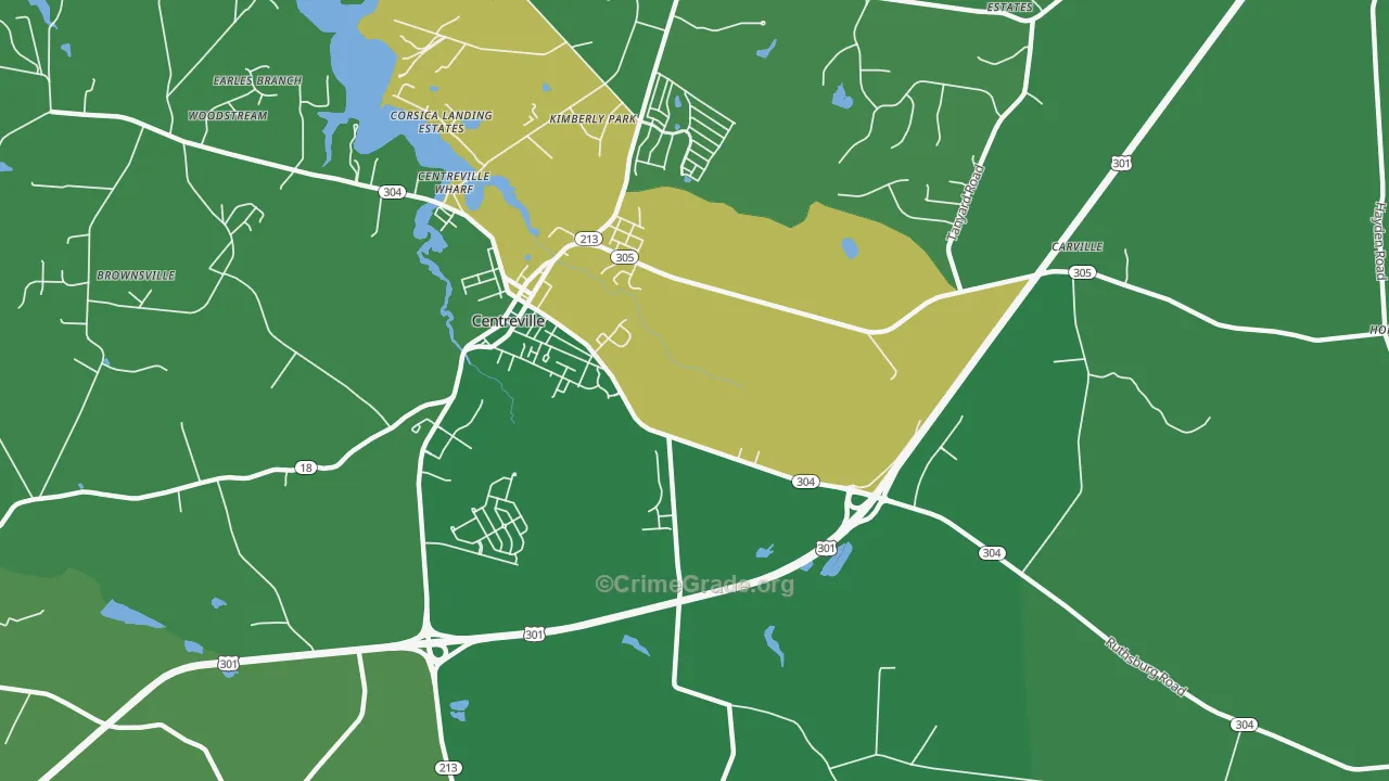 Starr, MD Map of Vehicle Theft Rates