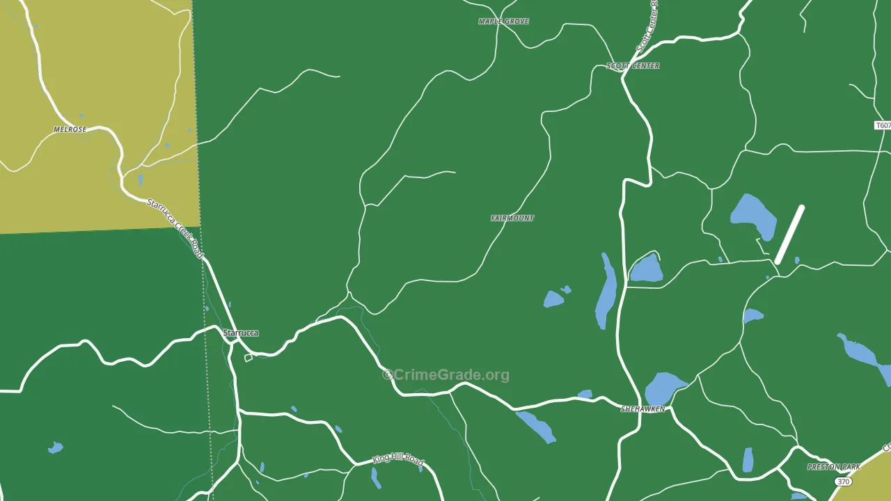 Starrucca, PA Map of Vehicle Theft Rates