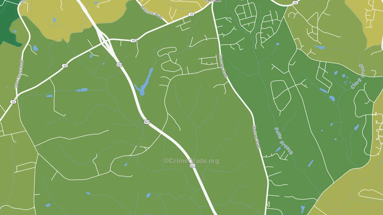 Startown, NC Map of Vehicle Theft Rates