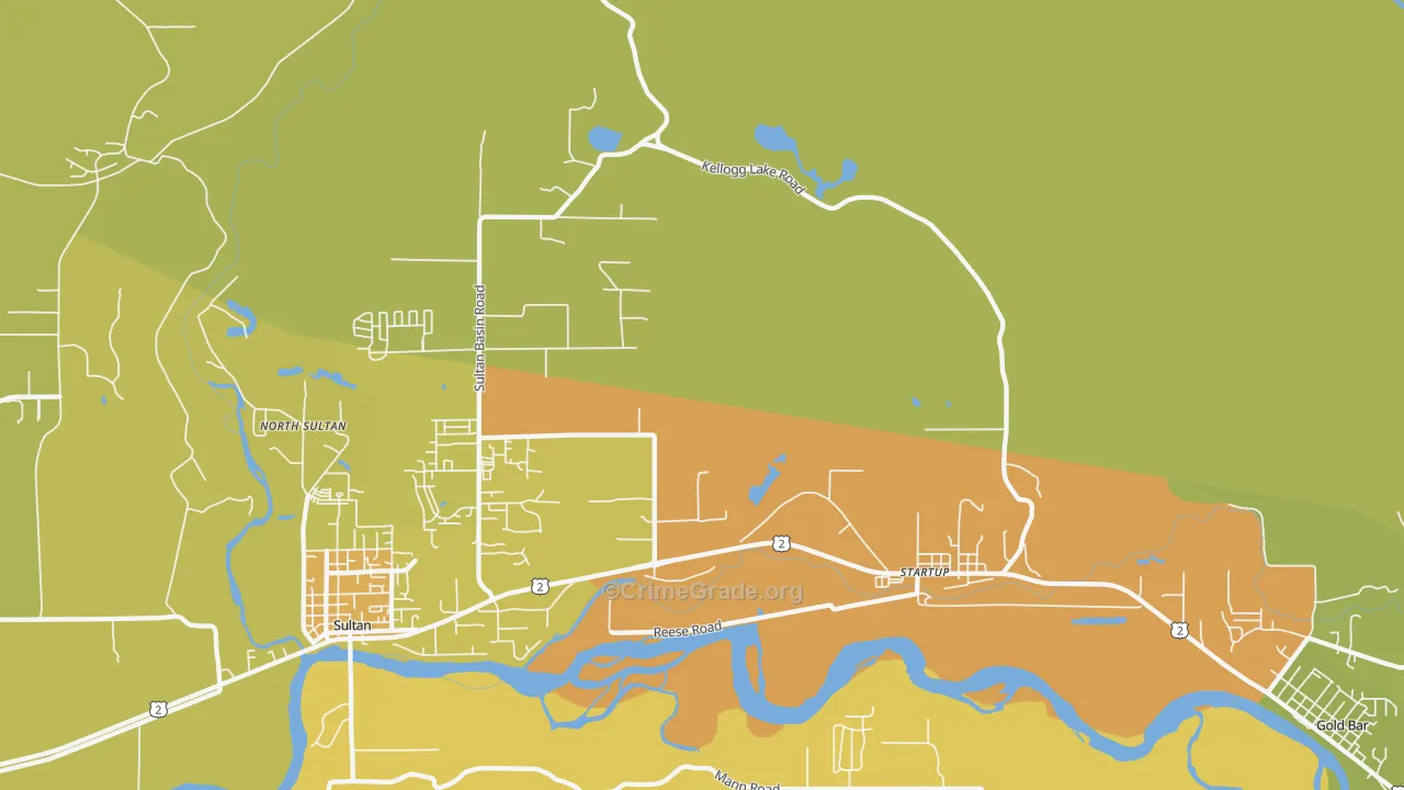 Startup, WA Map of Vehicle Theft Rates