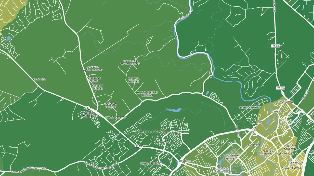 Startzville, TX Map of Vehicle Theft Rates
