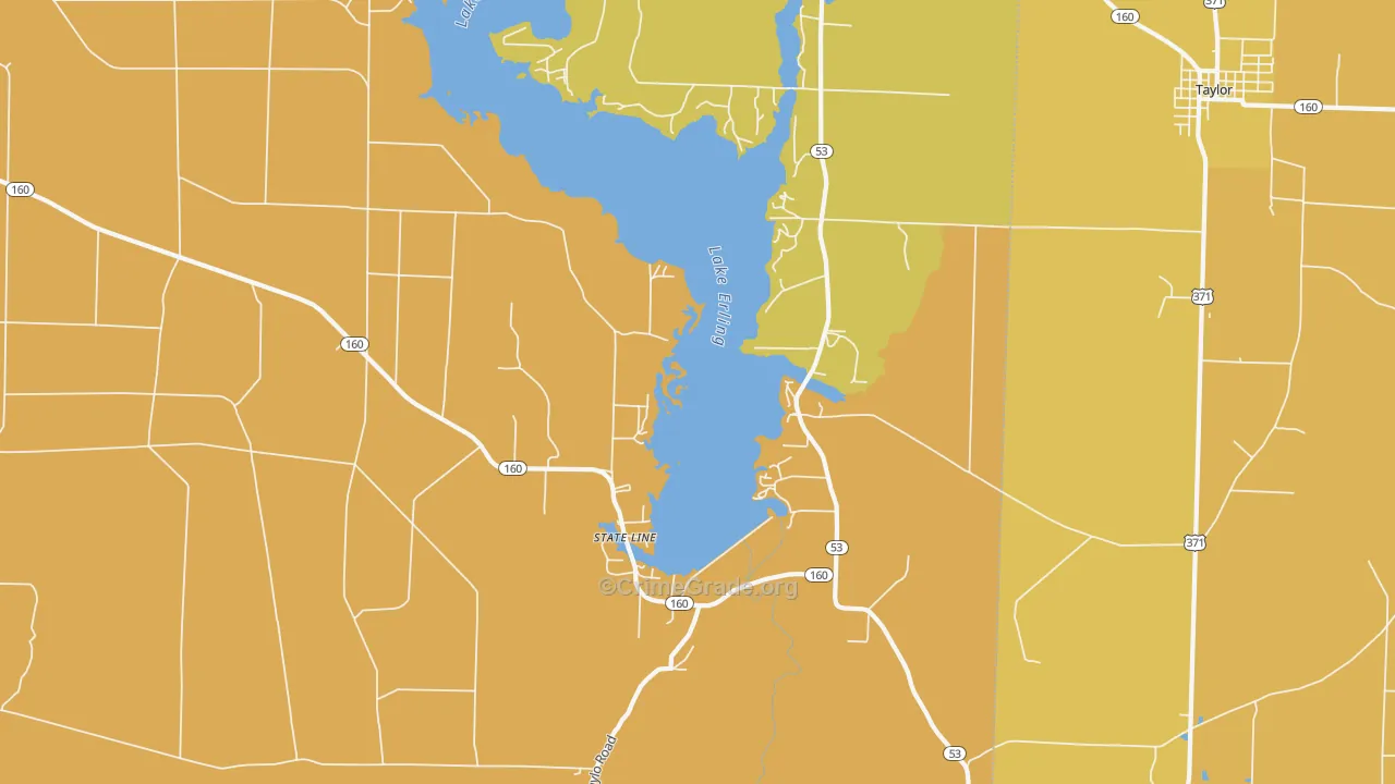 State Line, AR Map of Vehicle Theft Rates
