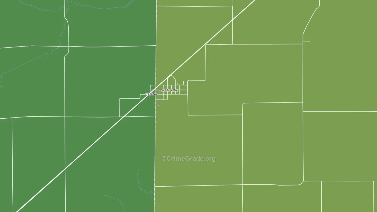 State Line City, IN Map of Vehicle Theft Rates