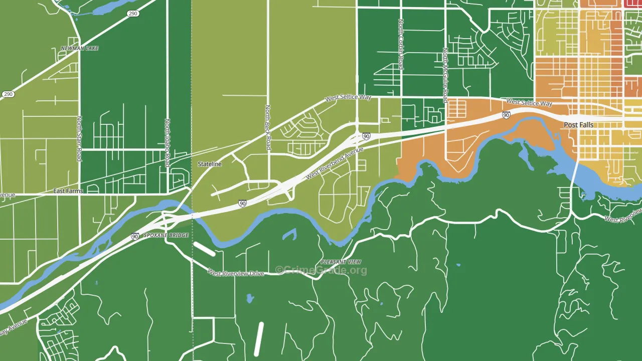 State Line, ID Map of Vehicle Theft Rates
