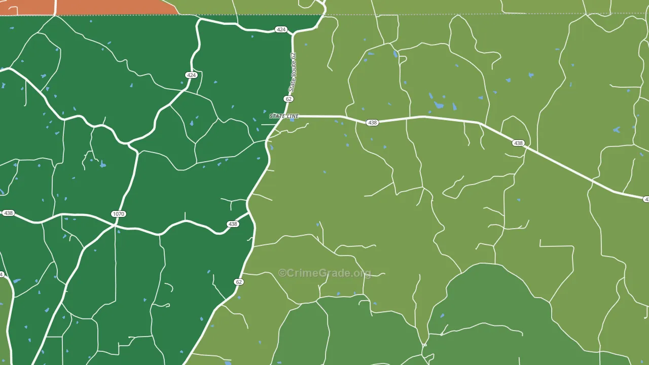 State Line, LA Map of Vehicle Theft Rates