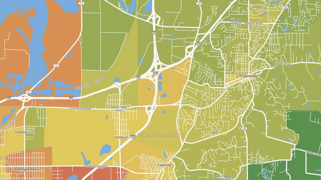 State Park Place, IL Map of Vehicle Theft Rates