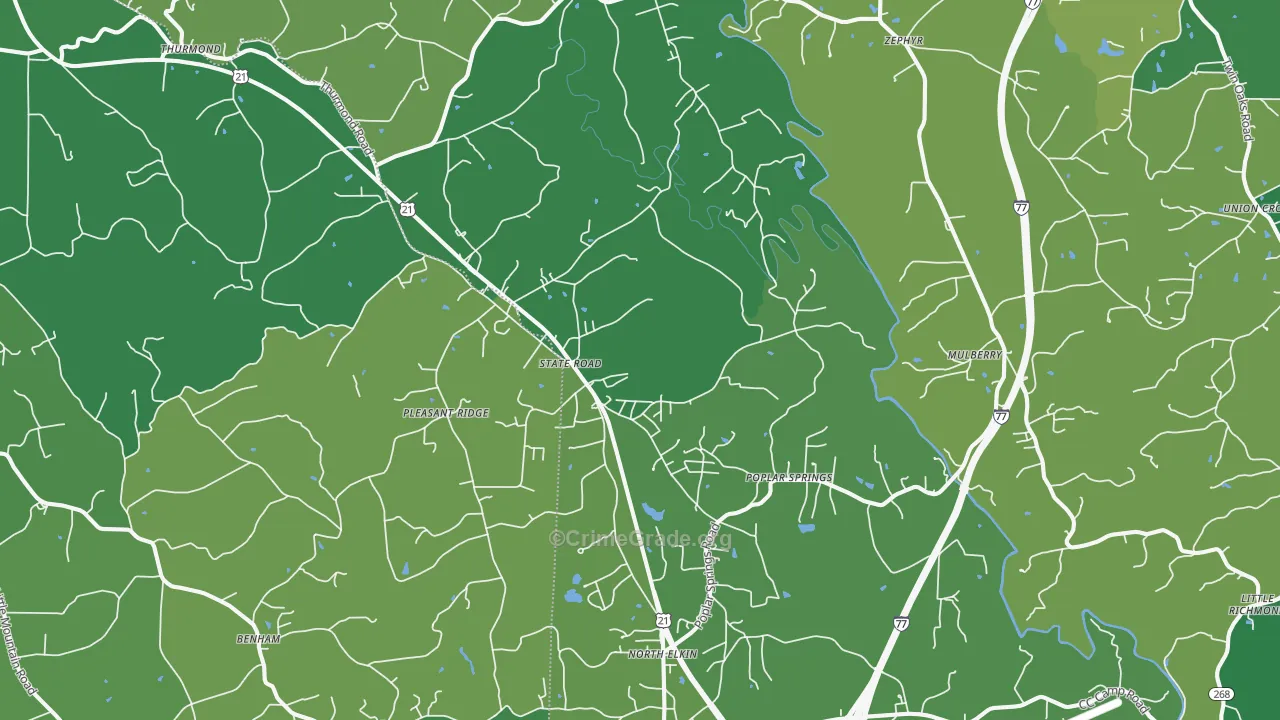 State Road, NC Map of Vehicle Theft Rates