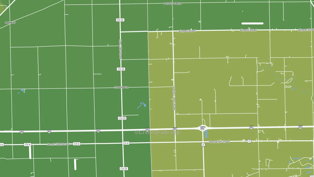 Stavanger, IL Map of Vehicle Theft Rates