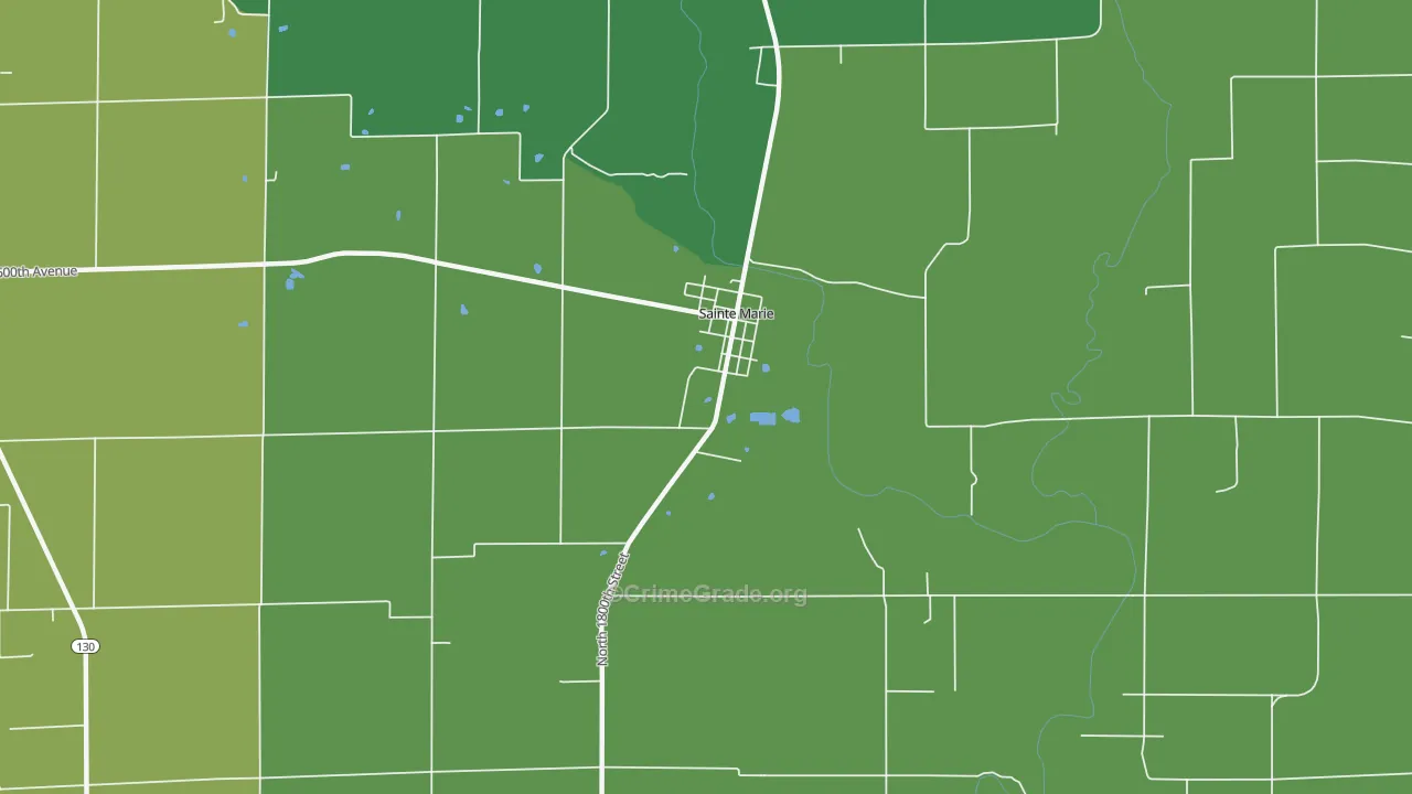 Ste. Marie, IL Map of Vehicle Theft Rates