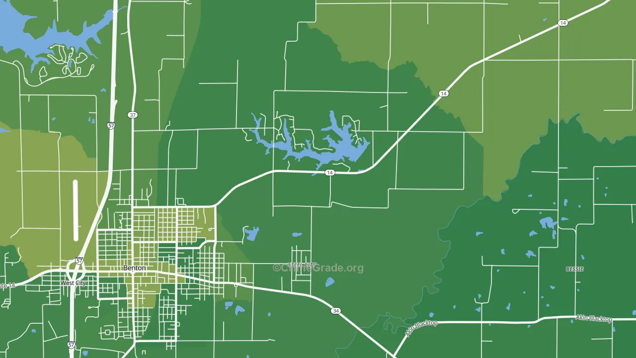 Steel City, IL Map of Vehicle Theft Rates