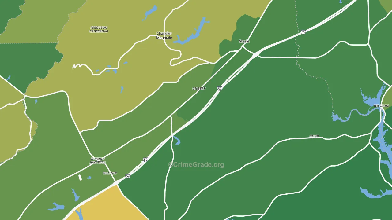 Steele, AL Map of Vehicle Theft Rates