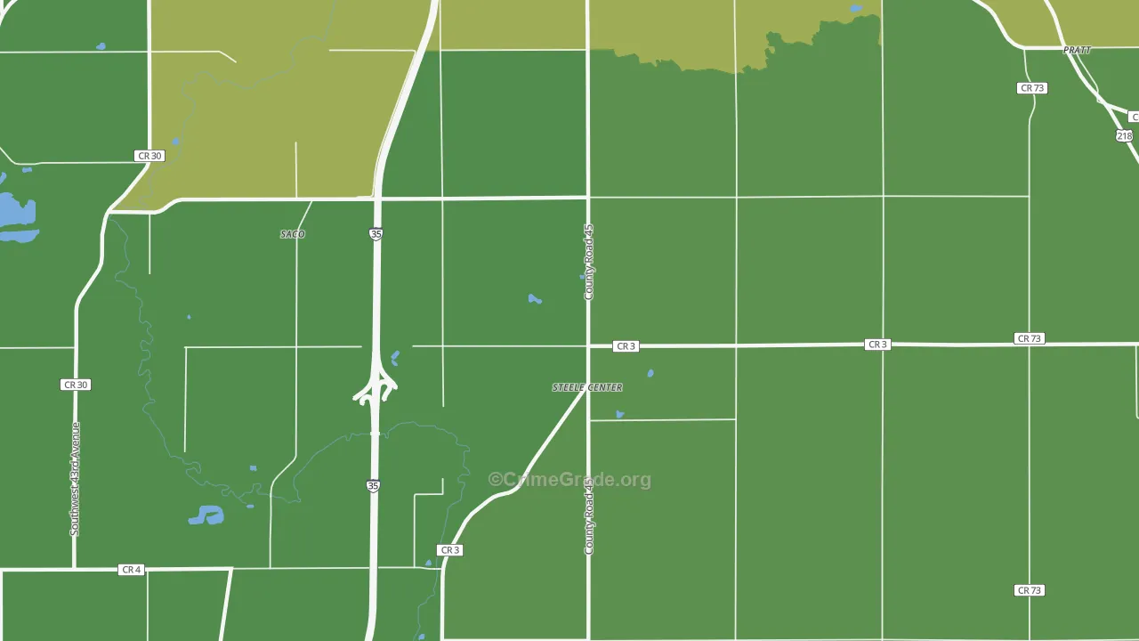 Steele Center, MN Map of Vehicle Theft Rates