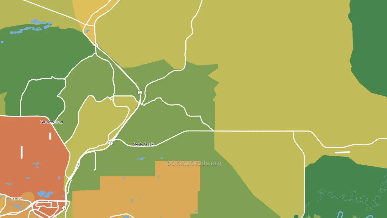 Steele Creek, AK Map of Vehicle Theft Rates