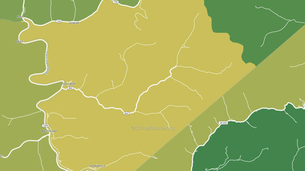 Steele, KY Map of Vehicle Theft Rates