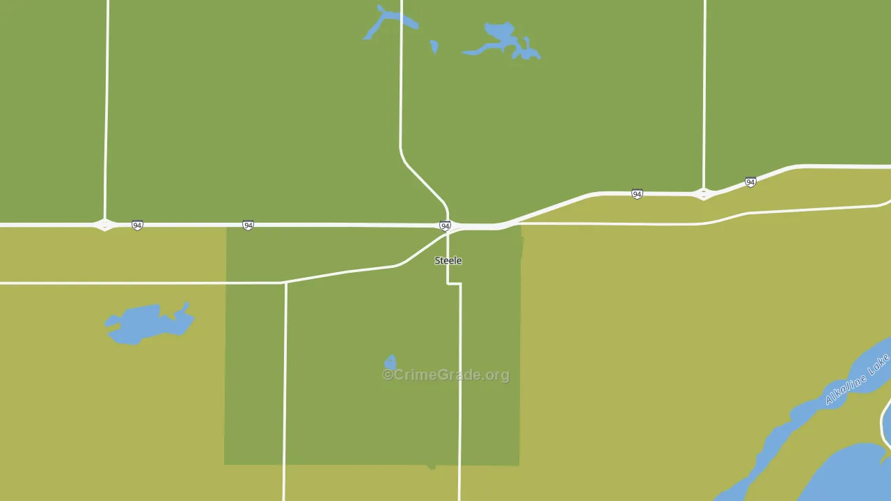Steele, ND Map of Vehicle Theft Rates