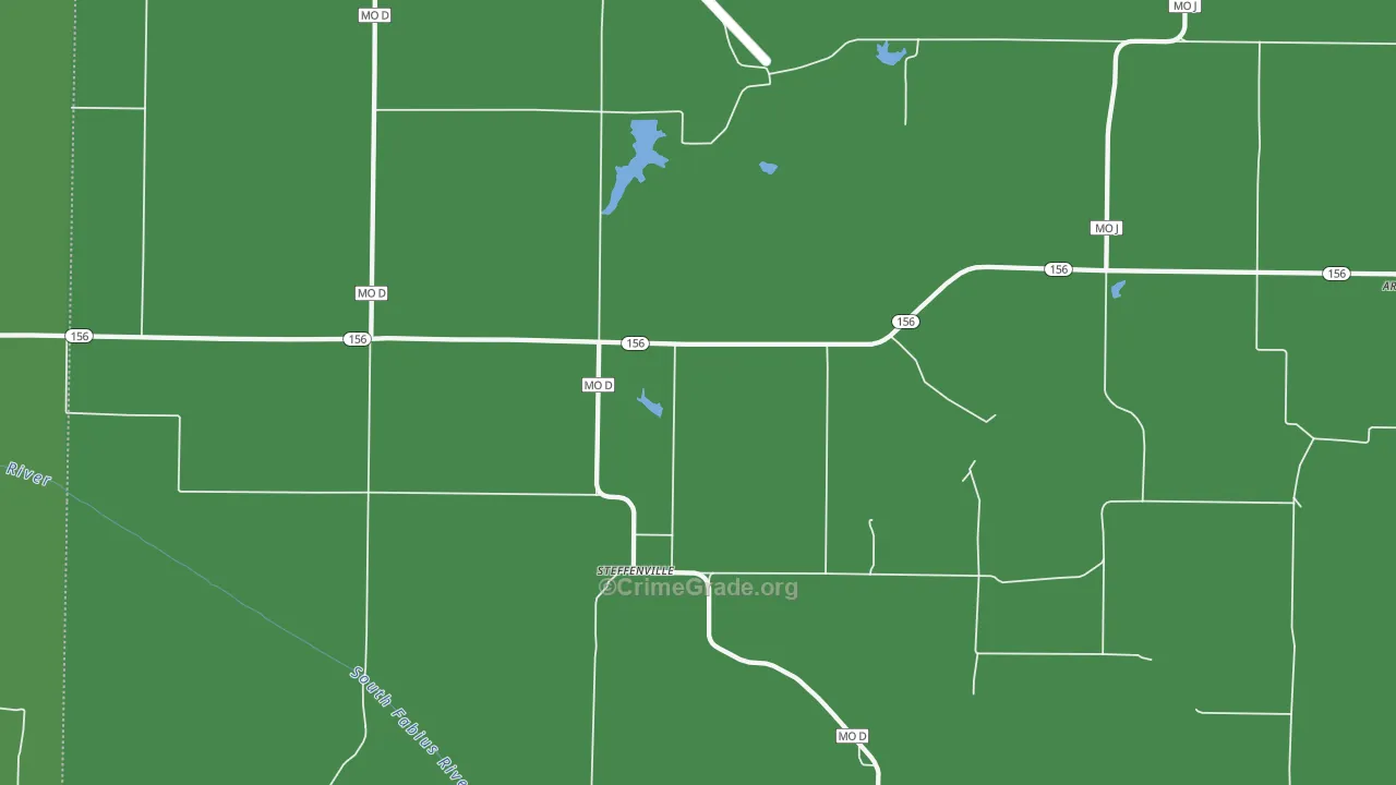Steffenville, MO Map of Vehicle Theft Rates