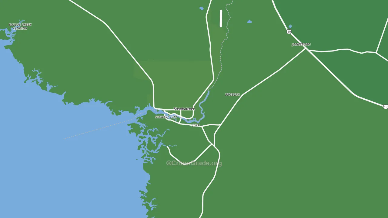 Steinhatchee, FL Map of Vehicle Theft Rates