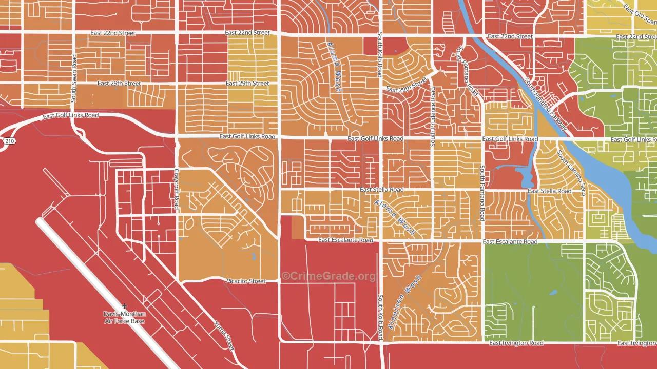 Stella Mann, Tucson, AZ Map of Vehicle Theft Rates