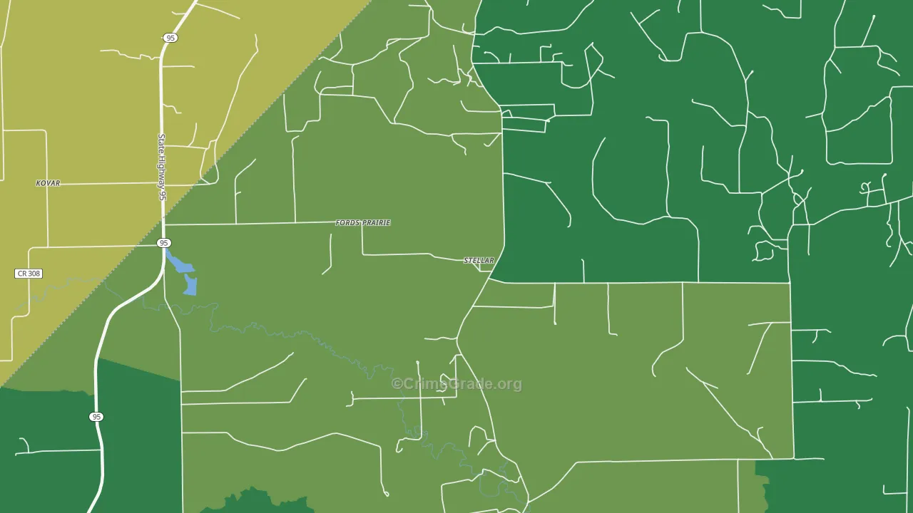 Stellar, TX Map of Vehicle Theft Rates