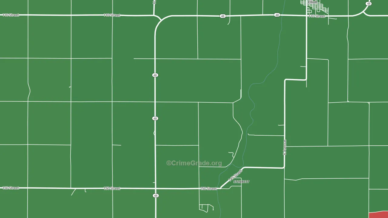 Stennett, IA Map of Vehicle Theft Rates